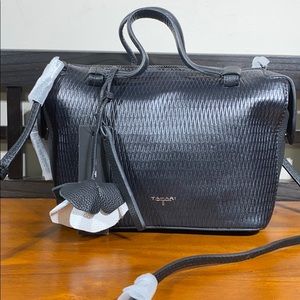 T Tahari Kyla Genuine Leather Crossbody Handbag